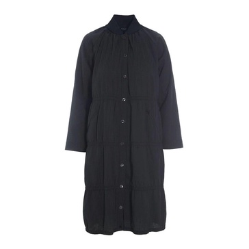 Black Seersucker Dress with Sporty Twist