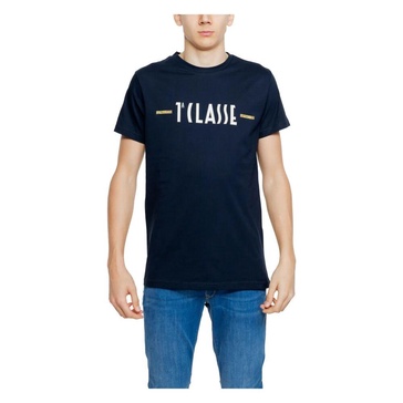 Blue Printed Cotton T-shirt
