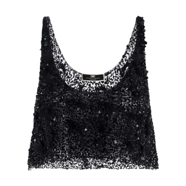 Embroidered Tulip Cropped Top