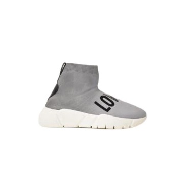 Grey Laced Flat Shoes AW20