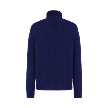 Blue Wool Turtleneck Sweater for Men
