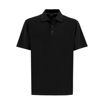 Black Cotton Polo Shirt for Men