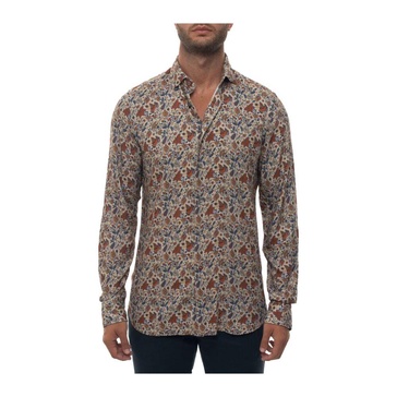 Leaf Print Dress Neck Shirt
