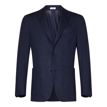 Blue Cashmere-Silk Blazer Outerwear