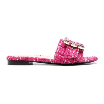 Red Sandals with Fade Tweed Cherry