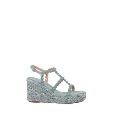 Blue Wedge Sandals