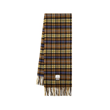 Brown Tartan Wool Scarf