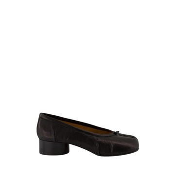Tabi Ballerina Shoes Black Leather