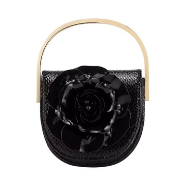 Black Paris Rose Micro Handbag