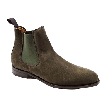 Green Suede Elastic Boot with Protected Rubber Sole