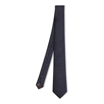 Silk Fabric Tie with Logo Print