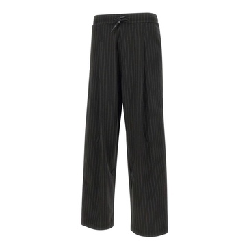 Black Pinstripe Wide Leg Trousers