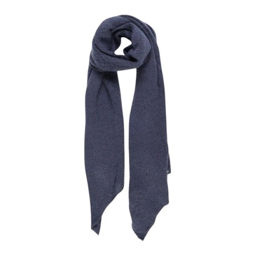 Blue Textured Knit Lurex Scarf