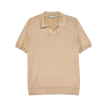 Camel Brown Polo Collar Sweater