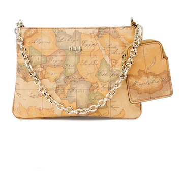 Beige Shoulder Bag Leather Synthetic Mix