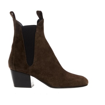 Green Suede Heeled Boots