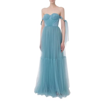 Ruched Tulle Gown