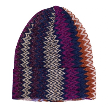 Zig Zag Viscose Lurex Beanie