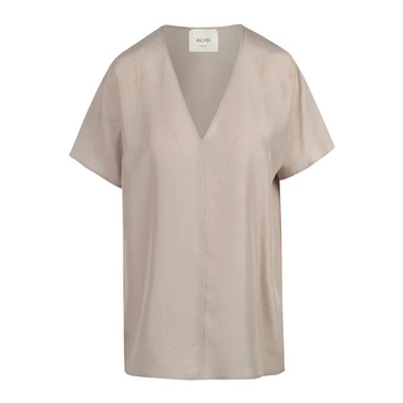 Silk V-Neck Kimono Sleeve Blouse