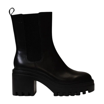 Black Leather Women's Winter Boots