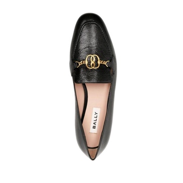 Leather Loafers with Logo Embellishment