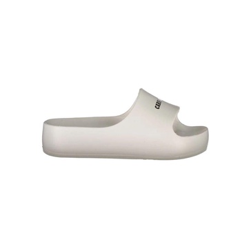White Polyethylene Platform Slippers with Logo