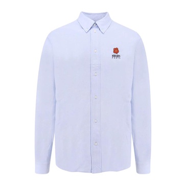 Blue Buttoned-Down Collar Shirt