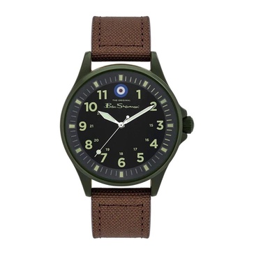 Green Steel Leather Analog Quartz Watch