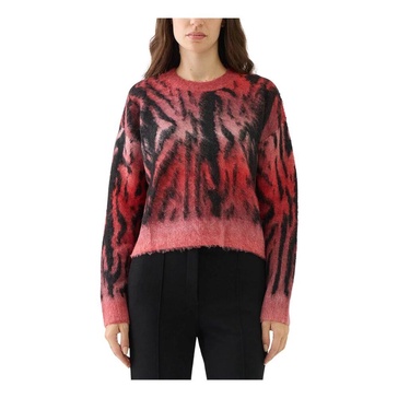 Zebra Print Sweater Red Black