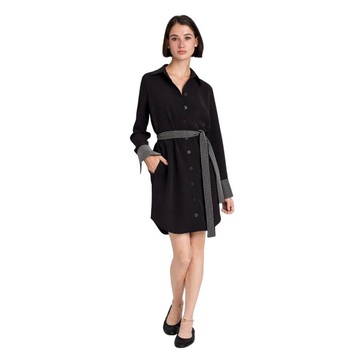 Black Embroidered Crepe Dress