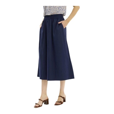 Navy A-line Skirt with Elastic Waist