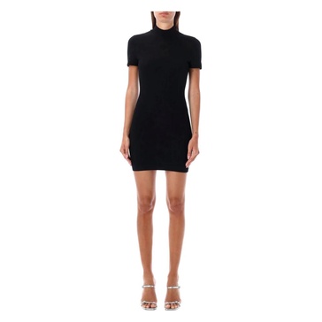 Black Mock Neck T-Shirt Dress