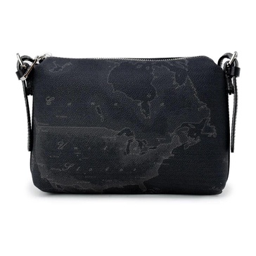 Black Tote Bag Leather Cotton Blend