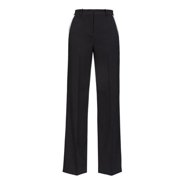 Contrasting Satin Wide-Leg Trousers