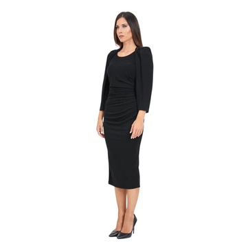 Elegant Midi Dress with Boat Neckline