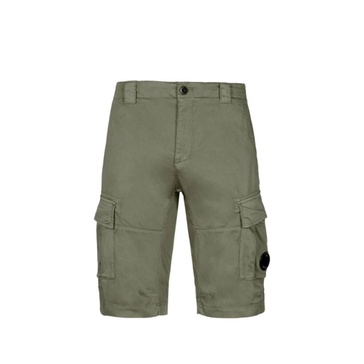 Stretch Sateen Cargo Shorts with Lens Detail