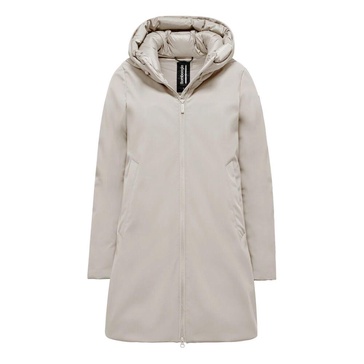 Long Bimaterial Down Jacket