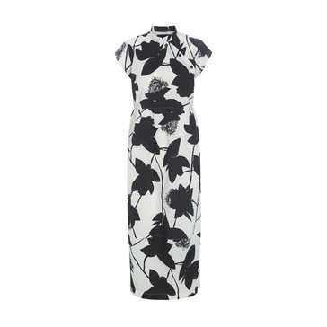 Seersucker Bloom Dress with Oriental Flair