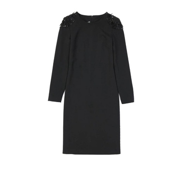 Wool Blend Dress with Studs