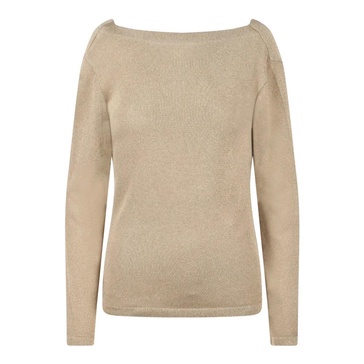 Gold Lamé Sweater with Draped Back