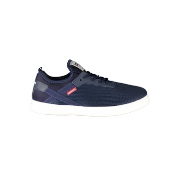 Blue Polyester Sneaker with Laces