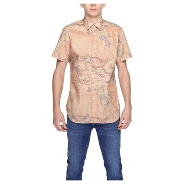 Beige Printed Short Sleeve Shirt