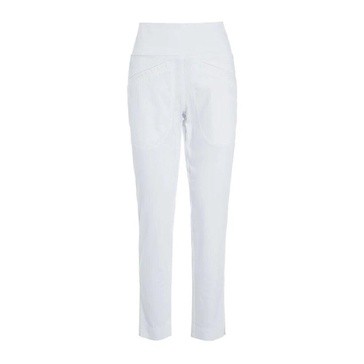 White Stretch Slim Pants Jinzu