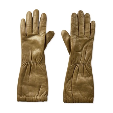 Embossed Logo Leather Gloves