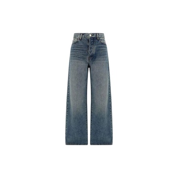 Embossed Detail Mid-Rise Relaxed Fit Jeans
