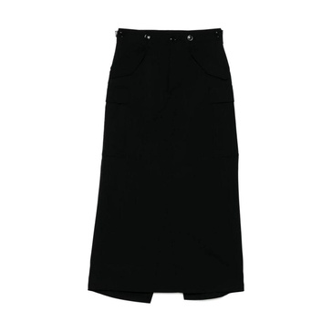 Black Buttoned Skirt with Pockets
