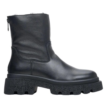 Black Leather Ankle Boots for Winter