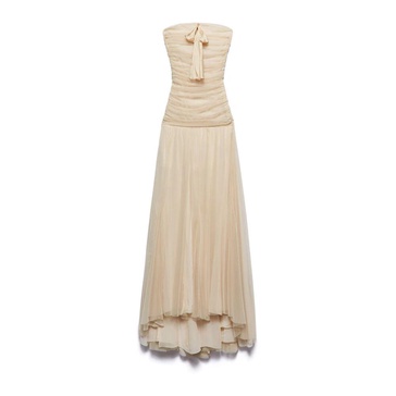 Raquel Long Dress with Draped Pattern