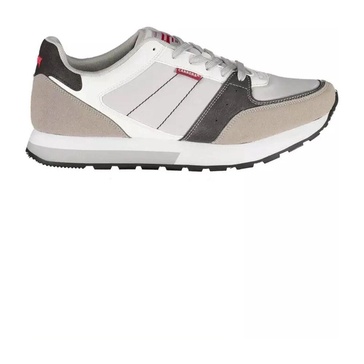 Gray Polyester Sneaker with Contrasting Details