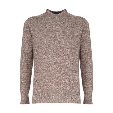 Beige Mouliné Cashmere Turtleneck